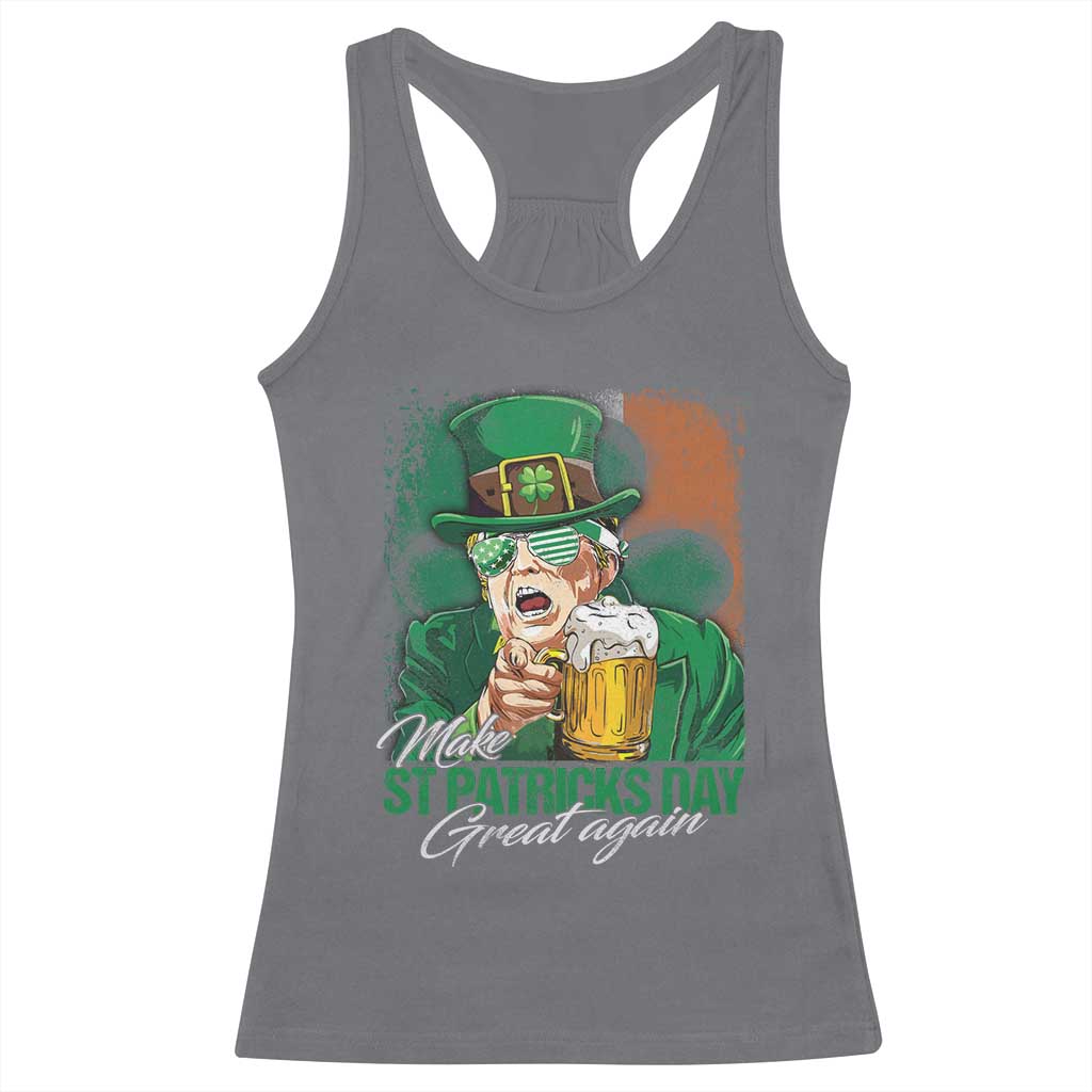 Funny Trump St Patricks Day Racerback Tank Top Make St Patricks Day Great Again TS10 Charcoal Print Your Wear