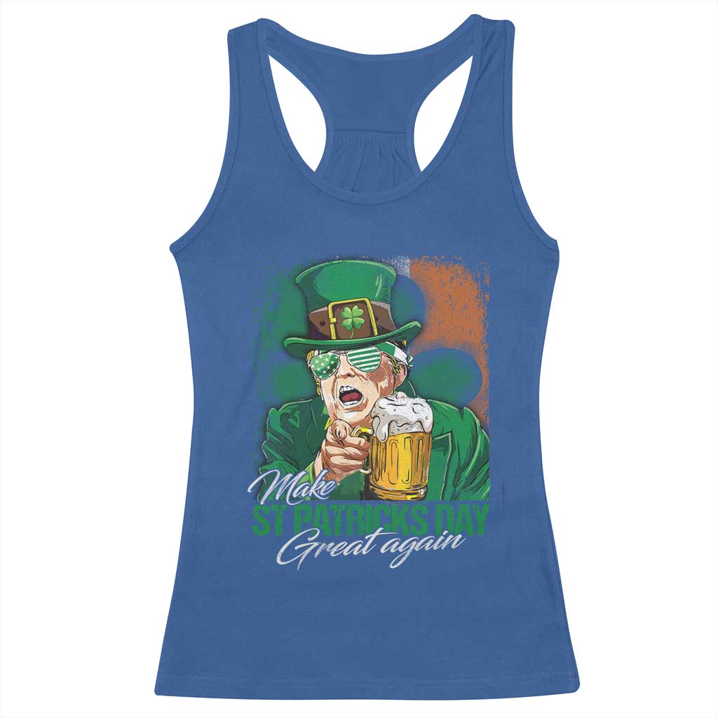 Funny Trump St Patricks Day Racerback Tank Top Make St Patricks Day Great Again TS10 Royal Blue Print Your Wear