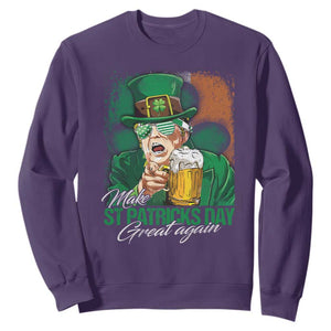 Funny Trump St Patricks Day Sweatshirt Make St Patricks Day Great Again TS10 Purple Print Your Wear