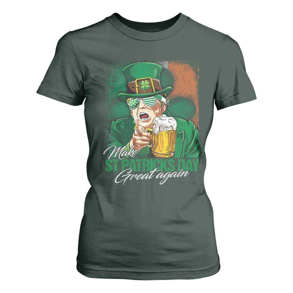 Funny Trump St Patricks Day T Shirt For Women Make St Patricks Day Great Again TS10 Dark Forest Green Print Your Wear