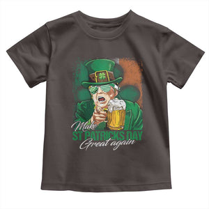 Funny Trump St Patricks Day Toddler T Shirt Make St Patricks Day Great Again TS10 Dark Chocolate Print Your Wear