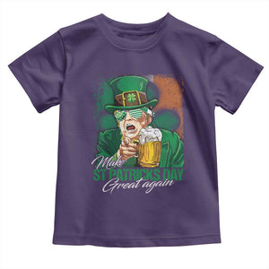 Funny Trump St Patricks Day Toddler T Shirt Make St Patricks Day Great Again TS10 Purple Print Your Wear