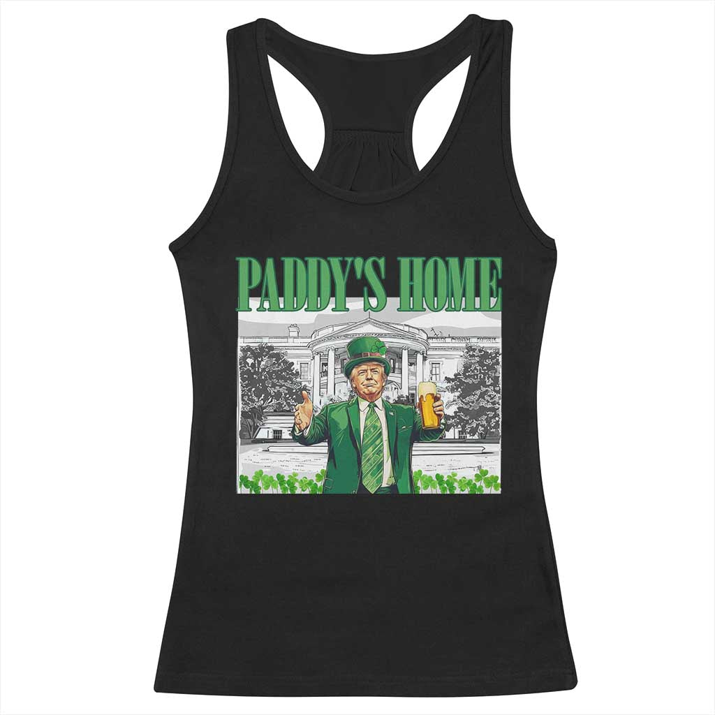 Funny Trump St Patricks Day Racerback Tank Top Paddy's Home White House TS10 Black Print Your Wear