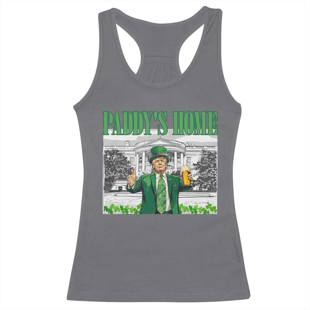 Funny Trump St Patricks Day Racerback Tank Top Paddy's Home White House TS10 Charcoal Print Your Wear