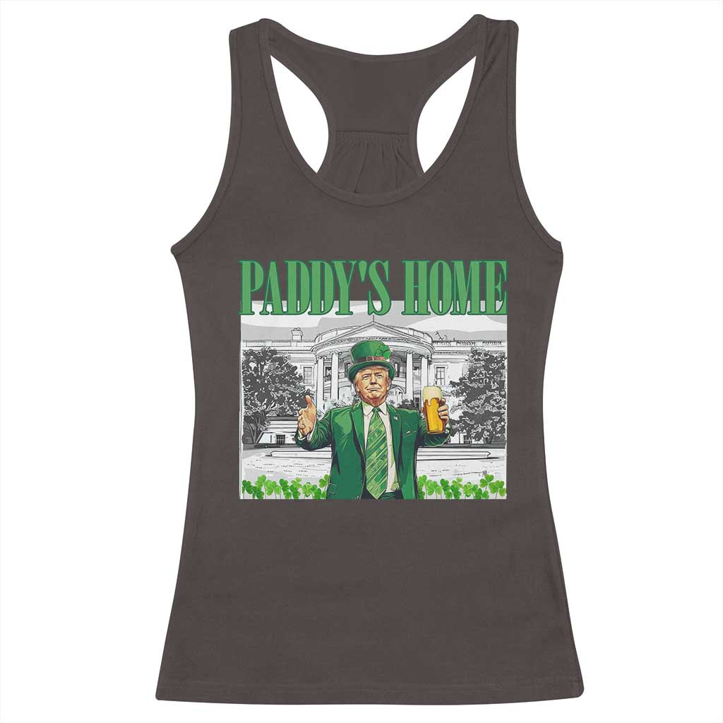 Funny Trump St Patricks Day Racerback Tank Top Paddy's Home White House TS10 Dark Chocolate Print Your Wear