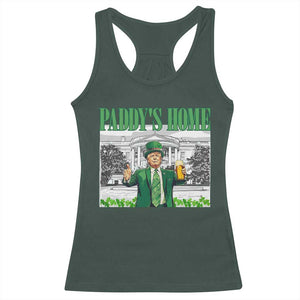 Funny Trump St Patricks Day Racerback Tank Top Paddy's Home White House TS10 Dark Forest Green Print Your Wear