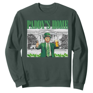 Funny Trump St Patricks Day Sweatshirt Paddy's Home White House TS10 Dark Forest Green Print Your Wear