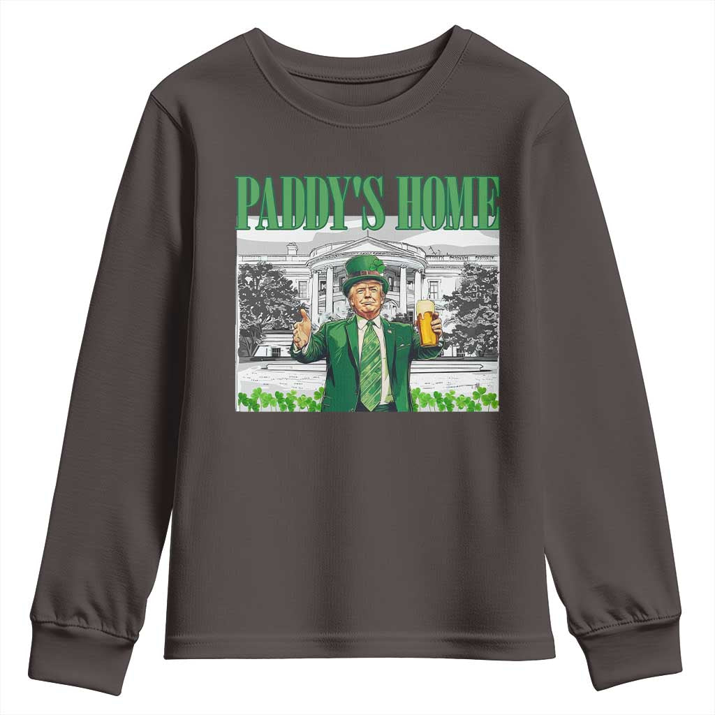 Funny Trump St Patricks Day Youth Sweatshirt Paddy's Home White House TS10 Dark Chocolate Print Your Wear