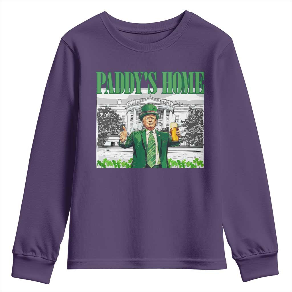Funny Trump St Patricks Day Youth Sweatshirt Paddy's Home White House TS10 Purple Print Your Wear