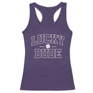 Kids St. Patrick's Day Racerback Tank Top Lucky Dude TS10 Purple Print Your Wear