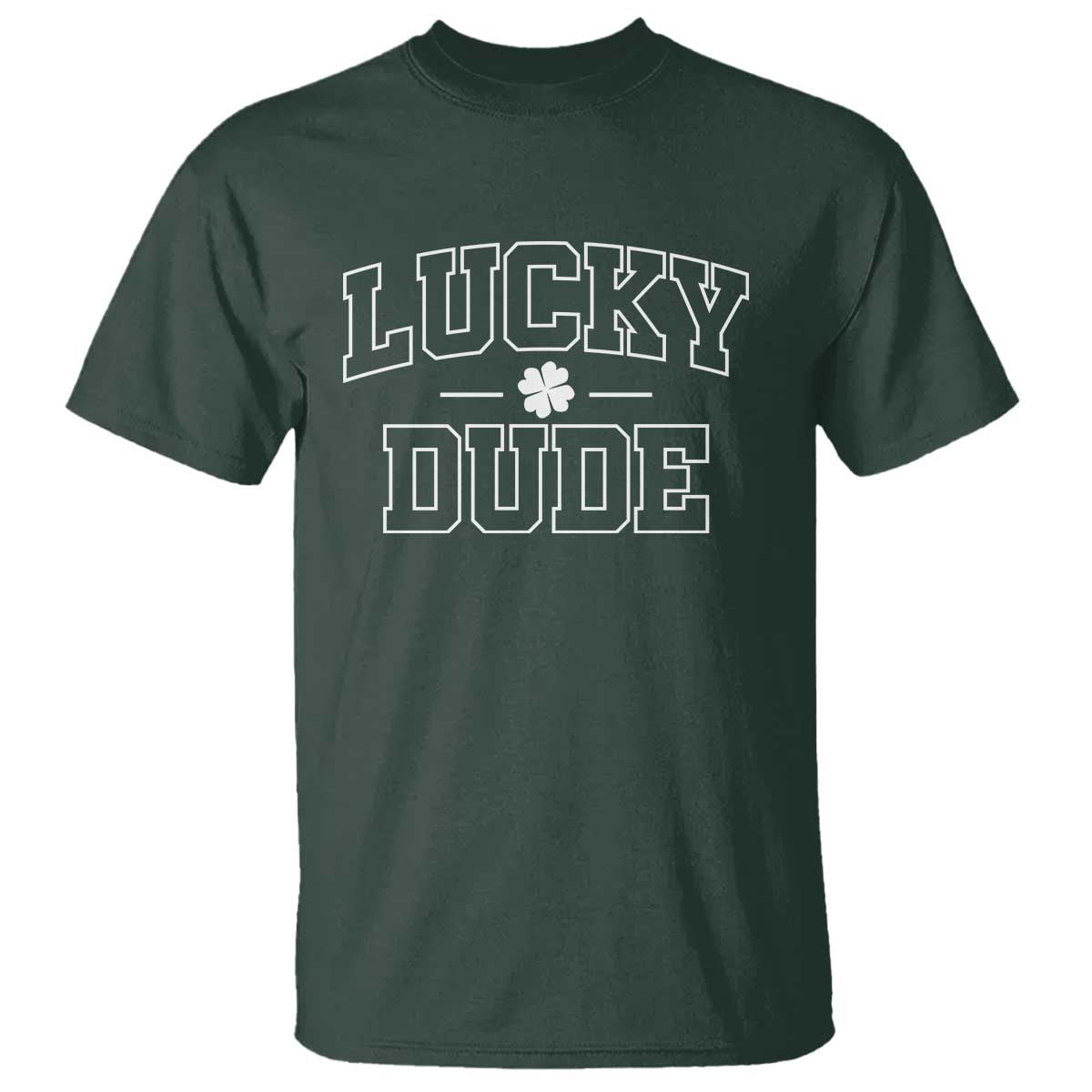 Kids St. Patrick's Day T Shirt Lucky Dude TS10 Dark Forest Green Print Your Wear