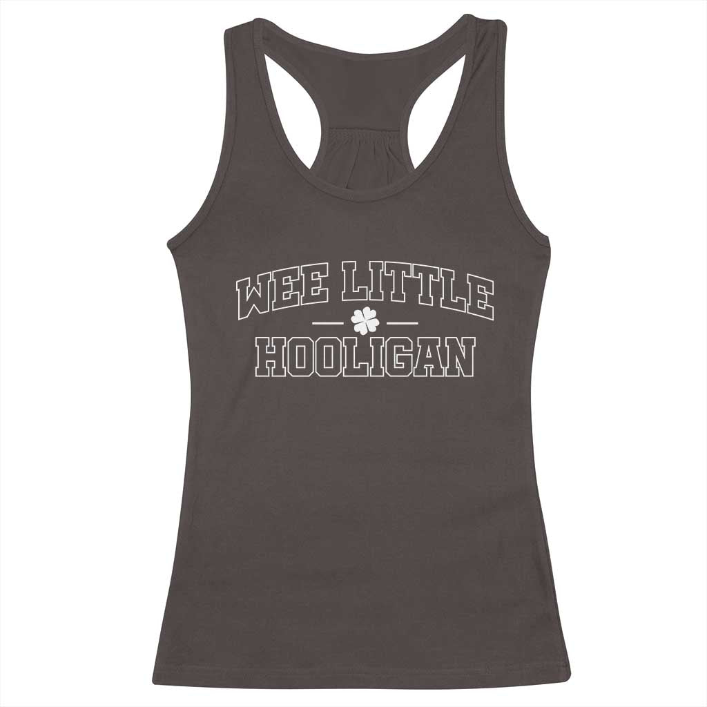 St Patricks Day Wee Little Hooligan Racerback Tank Top TS10 Dark Chocolate Print Your Wear