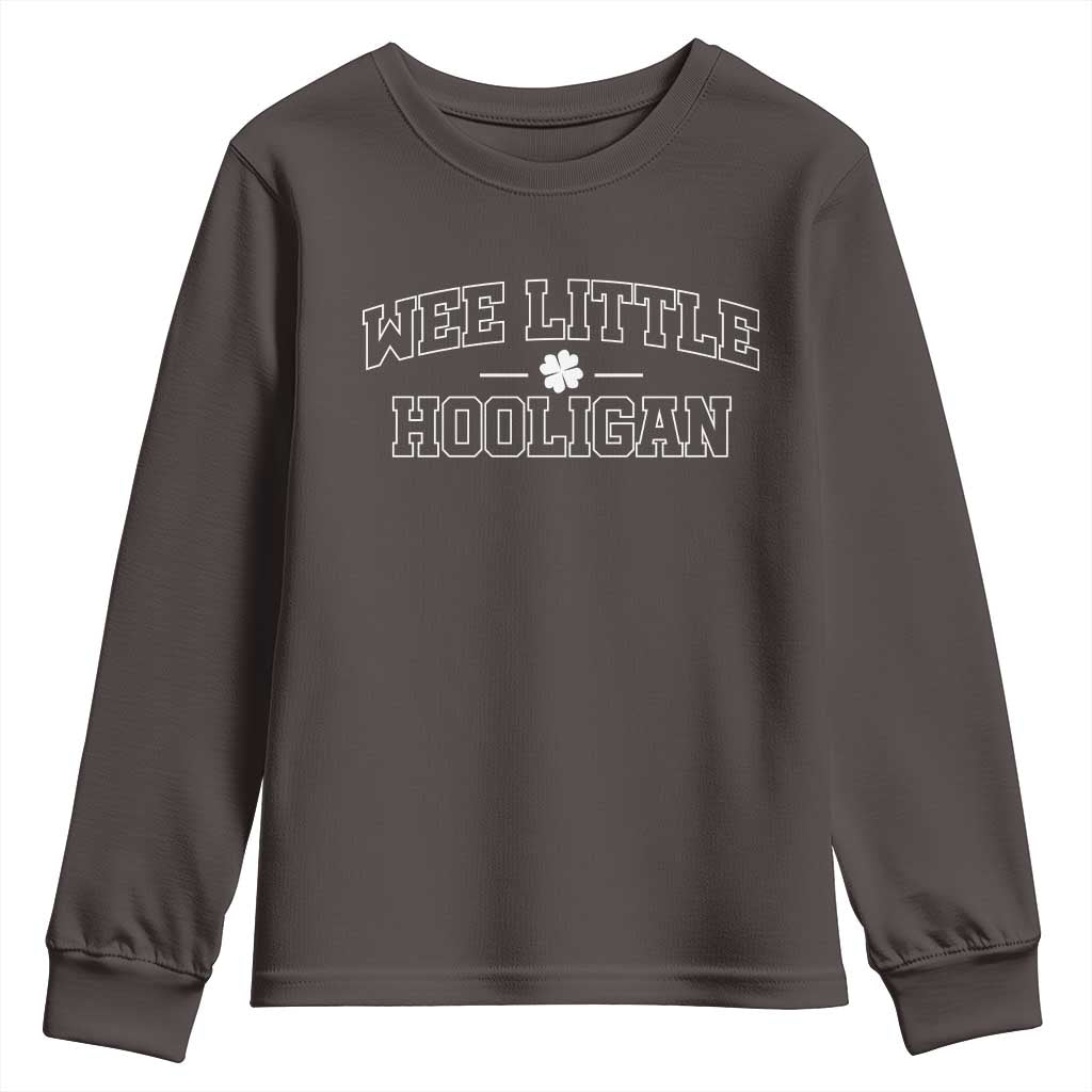 St Patricks Day Wee Little Hooligan Youth Sweatshirt TS10 Dark Chocolate Print Your Wear