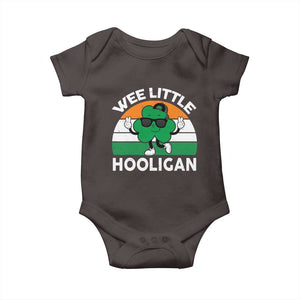 St Patricks Day Wee Little Hooligan Baby Onesie Funny Men Boy Kids Irish Kids TS10 Dark Chocolate Print Your Wear