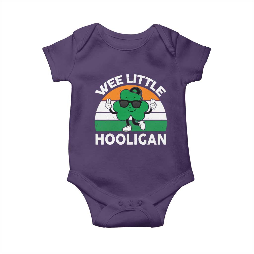 St Patricks Day Wee Little Hooligan Baby Onesie Funny Men Boy Kids Irish Kids TS10 Purple Print Your Wear