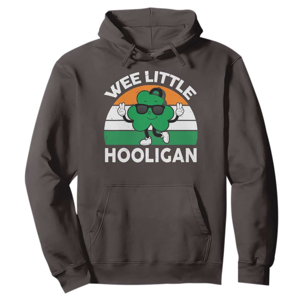 St Patricks Day Wee Little Hooligan Hoodie Funny Men Boy Kids Irish Kids TS10 Dark Chocolate Print Your Wear