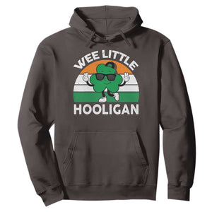 St Patricks Day Wee Little Hooligan Hoodie Funny Men Boy Kids Irish Kids TS10 Dark Chocolate Print Your Wear