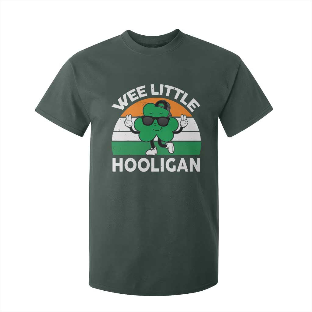 St Patricks Day Wee Little Hooligan T Shirt For Kid Funny Men Boy Kids Irish Kids TS10 Dark Forest Green Print Your Wear