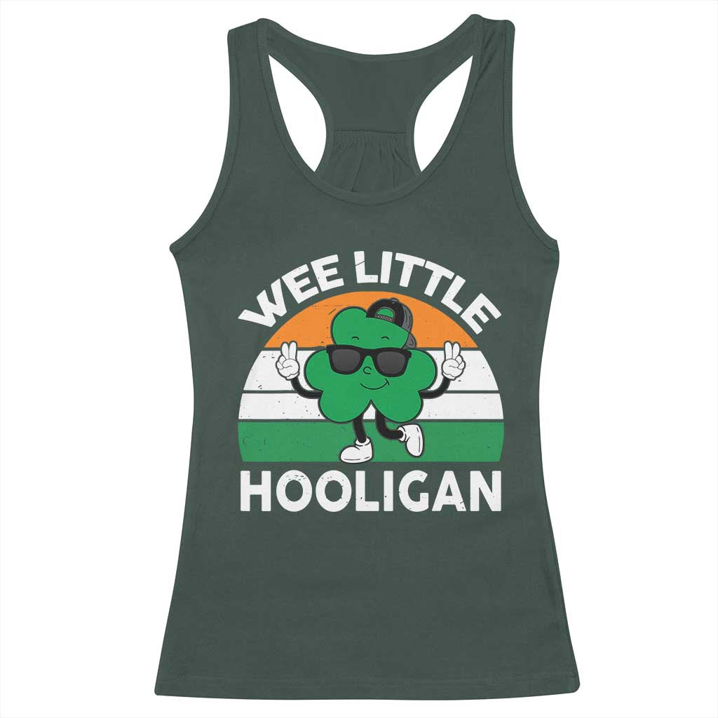 St Patricks Day Wee Little Hooligan Racerback Tank Top Funny Men Boy Kids Irish Kids TS10 Dark Forest Green Print Your Wear
