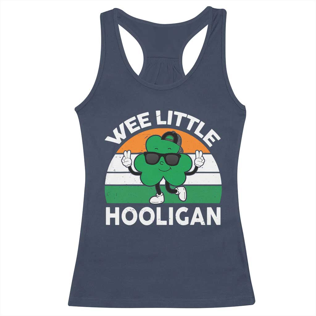 St Patricks Day Wee Little Hooligan Racerback Tank Top Funny Men Boy Kids Irish Kids TS10 Navy Print Your Wear