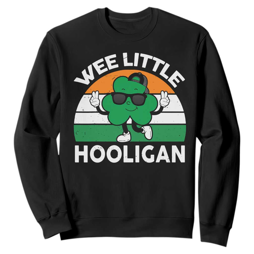 St Patricks Day Wee Little Hooligan Sweatshirt Funny Men Boy Kids Irish Kids TS10 Black Print Your Wear