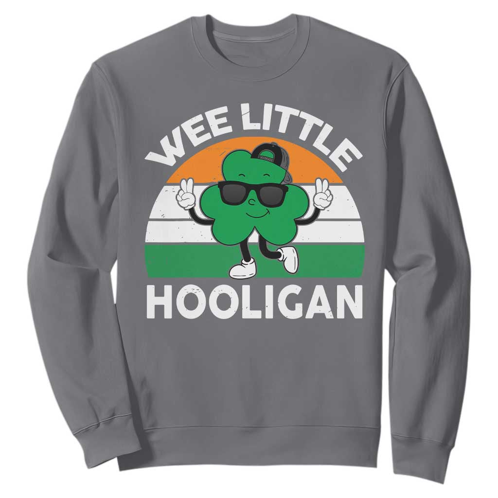 St Patricks Day Wee Little Hooligan Sweatshirt Funny Men Boy Kids Irish Kids TS10 Charcoal Print Your Wear