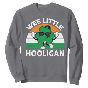 St Patricks Day Wee Little Hooligan Sweatshirt Funny Men Boy Kids Irish Kids TS10 Charcoal Print Your Wear
