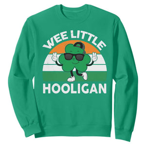 St Patricks Day Wee Little Hooligan Sweatshirt Funny Men Boy Kids Irish Kids TS10 Irish Green Print Your Wear