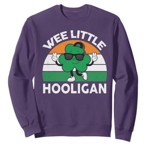 St Patricks Day Wee Little Hooligan Sweatshirt Funny Men Boy Kids Irish Kids TS10 Purple Print Your Wear
