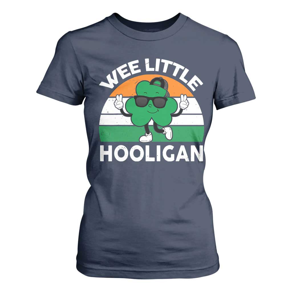 St Patricks Day Wee Little Hooligan T Shirt For Women Funny Men Boy Kids Irish Kids TS10 Navy Print Your Wear