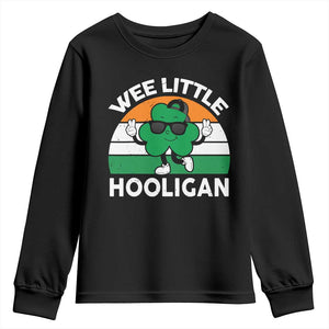 St Patricks Day Wee Little Hooligan Youth Sweatshirt Funny Men Boy Kids Irish Kids TS10 Black Print Your Wear