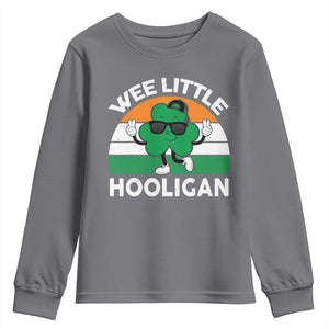 St Patricks Day Wee Little Hooligan Youth Sweatshirt Funny Men Boy Kids Irish Kids TS10 Charcoal Print Your Wear