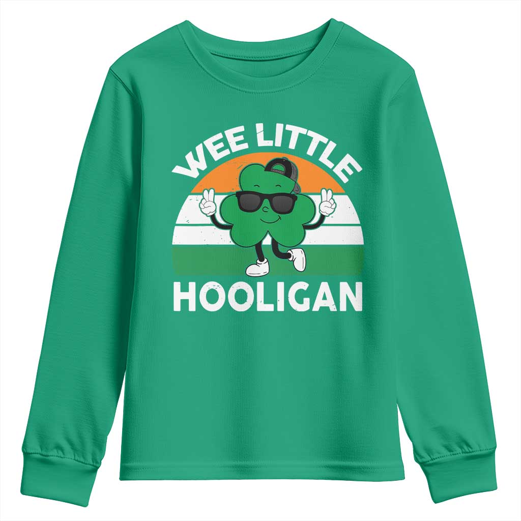 St Patricks Day Wee Little Hooligan Youth Sweatshirt Funny Men Boy Kids Irish Kids TS10 Irish Green Print Your Wear