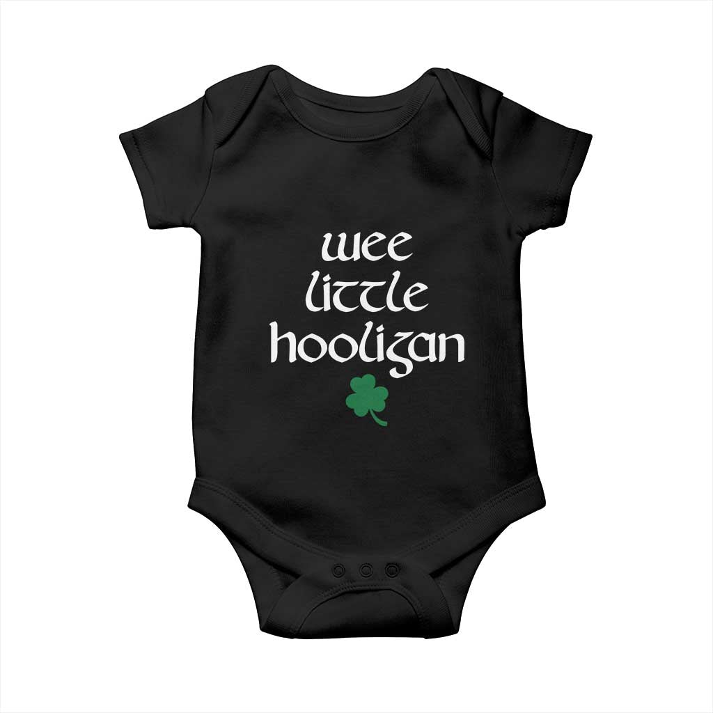 St Patricks Kids Wee Little Hooligan Baby Onesie TS10 Black Print Your Wear