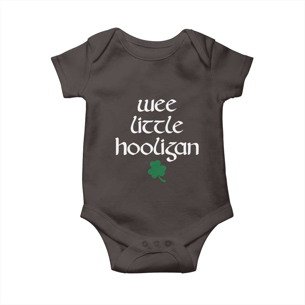 St Patricks Kids Wee Little Hooligan Baby Onesie TS10 Dark Chocolate Print Your Wear