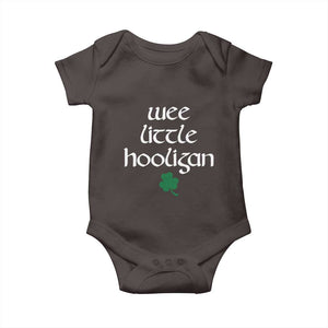 St Patricks Kids Wee Little Hooligan Baby Onesie TS10 Dark Chocolate Print Your Wear