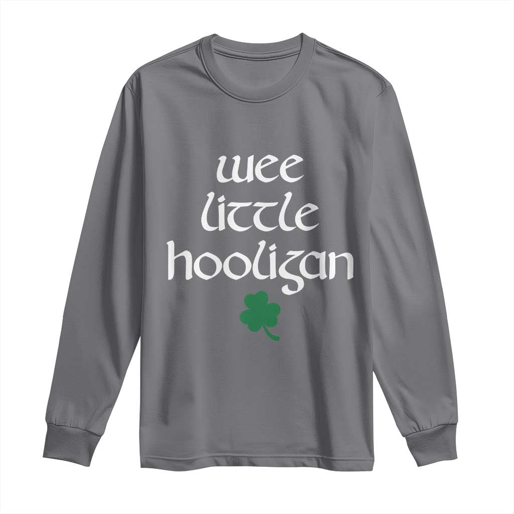 St Patricks Kids Wee Little Hooligan Long Sleeve Shirt TS10 Charcoal Print Your Wear
