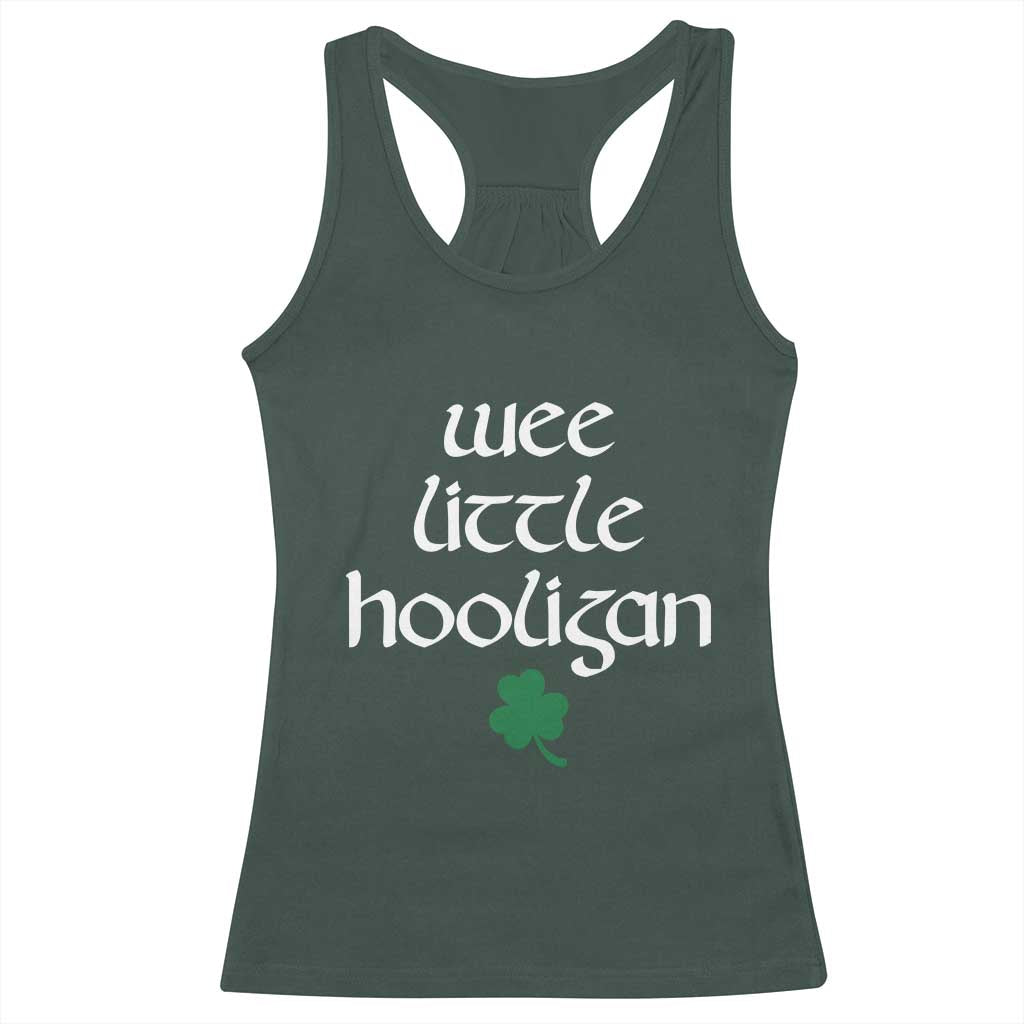 St Patricks Kids Wee Little Hooligan Racerback Tank Top TS10 Dark Forest Green Print Your Wear