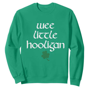 St Patricks Kids Wee Little Hooligan Sweatshirt TS10 Irish Green Print Your Wear