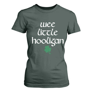 St Patricks Kids Wee Little Hooligan T Shirt For Women TS10 Dark Forest Green Print Your Wear