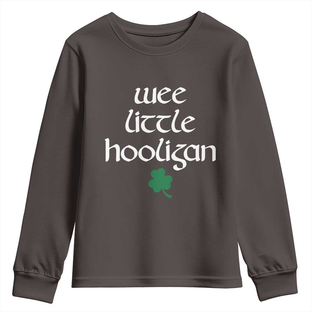 St Patricks Kids Wee Little Hooligan Youth Sweatshirt TS10 Dark Chocolate Print Your Wear