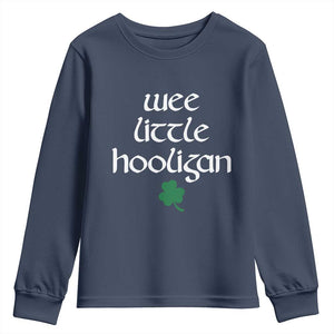 St Patricks Kids Wee Little Hooligan Youth Sweatshirt TS10 Navy Print Your Wear