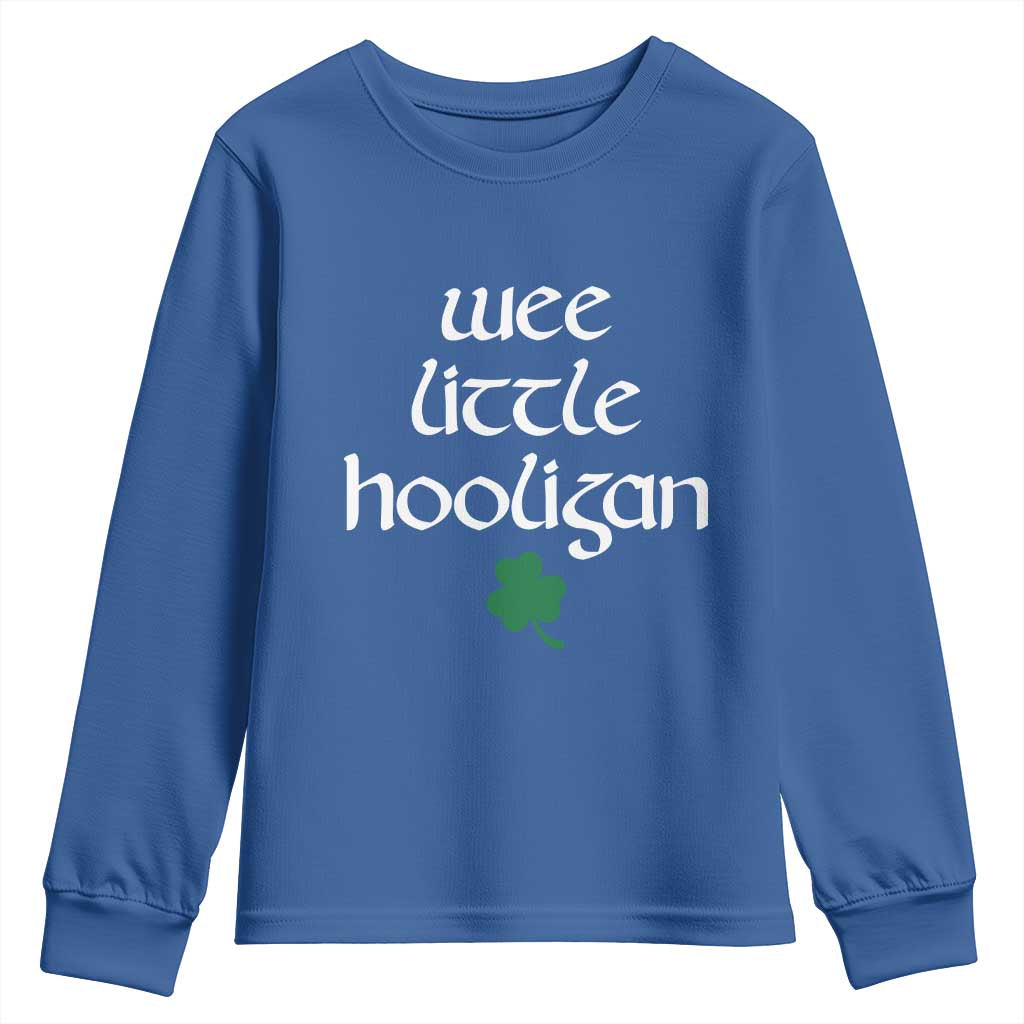 St Patricks Kids Wee Little Hooligan Youth Sweatshirt TS10 Royal Blue Print Your Wear