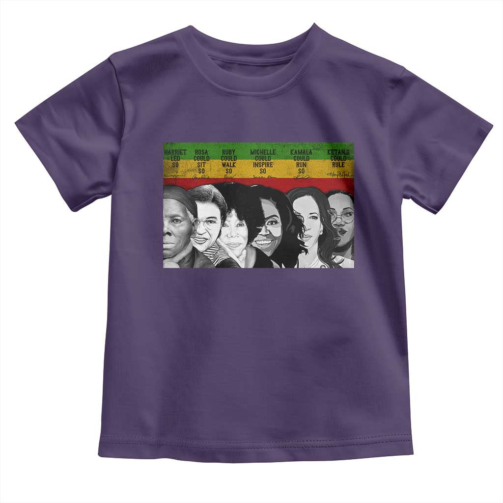 Black Pride Toddler T Shirt Harriet Led Rosa Could Sit Ruby Could Walk Michelle Could Inspire Kamala Could Run Ketanji Could Rule TS10 Purple Print Your Wear