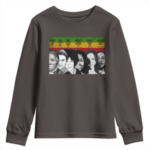 Black Pride Youth Sweatshirt Harriet Led Rosa Could Sit Ruby Could Walk Michelle Could Inspire Kamala Could Run Ketanji Could Rule TS10 Dark Chocolate Print Your Wear