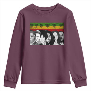 Black Pride Youth Sweatshirt Harriet Led Rosa Could Sit Ruby Could Walk Michelle Could Inspire Kamala Could Run Ketanji Could Rule TS10 Maroon Print Your Wear