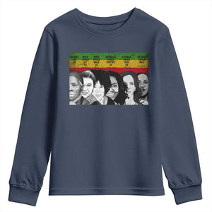 Black Pride Youth Sweatshirt Harriet Led Rosa Could Sit Ruby Could Walk Michelle Could Inspire Kamala Could Run Ketanji Could Rule TS10 Navy Print Your Wear