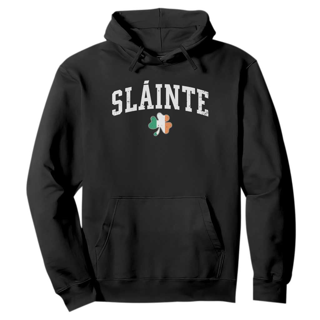 St Patricks Day Hoodie Retro Slainte Shamrock Lucky Irish Day Gift TS10 Black Print Your Wear