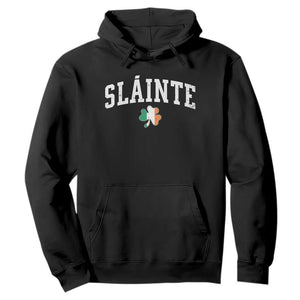 St Patricks Day Hoodie Retro Slainte Shamrock Lucky Irish Day Gift TS10 Black Print Your Wear