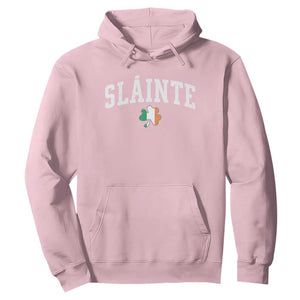 St Patricks Day Hoodie Retro Slainte Shamrock Lucky Irish Day Gift TS10 Light Pink Print Your Wear